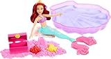 Mattel Disney Princess Toys, Ariel Mermaid Doll & Pool Set with Moldable Sand, 3 Molds & 6 Accessories, Inspired by The Little Mermaid Movie