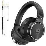 Rumoon Wired Over Ear Headphones, Studio Monitor & Mixing DJ Headphones with 50mm Neodymium Drivers and 1/4 to 3.5mm Jack for Guitar AMP Podcast Piano Keyboard (Black)