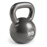 Marcy Hammertone Kettlebells, Single 55lbs, Ideal Workout Weights For Home Gym, Cast Iron, Black, HKB-055