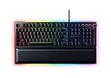 Razer Huntsman Elite Gaming Keyboard: Fast Keyboard Switches - Linear Optical Switches - Chroma RGB Lighting - Magnetic Plush Wrist Rest - Dedicated Media Keys & Dial - Classic Black