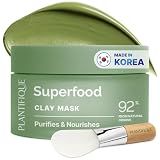 PLANTIFIQUE Korean Clay Mask for Pore Cleansing, Dermatologically Tested