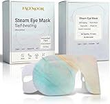 FACEMOON Self Heating Steam Eye Masks: Disposable Moist Warm Compress for Dry Eyes, Eye Strain, Stye & Stress Relief – No Microwave Needed for Relax, Travel, Sleep & Spa, Unscented