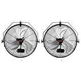 VEVOR Wall Mount Fan, 2 PCS 18 inch Waterproof, 3-speed High Velocity Max. 4000 CFM Industrial Wall Fan for Indoor, Commercial, Residential, Warehouse, Greenhouse, Workshop, Basement, Garage,Black