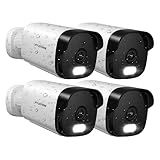 LaView 4K Security Camera Outdoor with Color Night Vision,8MP Wired Cameras for Home Security,IP65 Waterproof Camera, 24/7 Live Video,2 Way Talk,Cloud Storage/SD Slot,Compatible with Alexa(4 Pack)