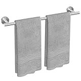 USHOWER Brushed Nickel Towel Bar, 24-Inch Towel Rack for Bathroom Wall Mounted, Thicken SUS304 Stainless Steel Towel Rod Modern Home Decor (Total Length 26-Inch)