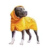 Spark Paws Dog Raincoat, Waterproof Windproof Rain Jacket, for Small Medium Large Extra Large Dogs, Reflective Breathable Full-Body Coverage Dry Suit - Mustard Yellow - 3XL