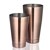 ETENS Boston Cocktail Shaker Antique Copper, Cocktail Shaker Tins Weighted, Bar Shaker Set Bartender Shakers for Bartending - Martini Shaker Stainless Steel Drink Mixer | Bar Tools Metal Shaking Tin