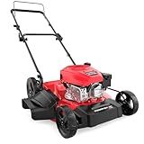 PowerSmart 21 in. Gas Lawn Mower with 144cc 4-Stroke Engine, 2-in-1 Push Mower with Mulch, Side-Discharg, 6-Positions Adjustable Cutting Height