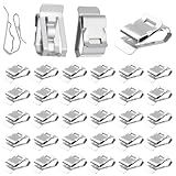 100 Pcs Stainless Steel Cable Cord S Clips Solar Panel Cables Photovoltaic Double Wire Trailer Wire Clips for PV Wiring Boat Frame Management Clip, 0.2 Inch to 0.3 Inch in Rope Capacity, Silver