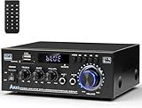 Stereo Audio Amplifier 2025 Upgraded AK45 Bluetooth Receiver for Home Stereo, 400W 2 Channel Wireless Bluetooth 5.0 Power Amplifier System with FM Radio, USB, SD Card, and Remote Control