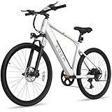 ZDZA Electric Bike, 1000W Peak Motor, 26” Ebike for Adults, 40 Miles Range & 22 Mph Step-Over E Bike, Electric Bicycle for Commute, 7 Speed & Colorful LCD Display, UL2849 Certified (Light White)