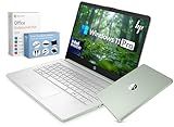 HP 14” Ultra Light Thin Laptop Computer 2026 Premium, MS Office, Copilot AI, 4-Core Intel CPU, 4GB DDR5 RAM, 628GB Storage (128GB UFS+500GB Ext), Long Battery, MarxsolAccessory, Win 11 Pro, Green