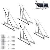 ECO-WORTHY 4 Sets 45inch Adjustable Solar Panel Mount Brackets Stand with Foldable Tilt Legs, Ideal for 4-8pcs 100 200 300 400 Watt Solar Panel for Roof, RV, Boat, and Off-Grid