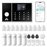 Wireless Alarm System for Home Security,24 Pcs Home Alarm System Wireless DIY Kit,WiFi+GSM/4G with Instant App Alerts NO MonthlyFees,SOS Button,App & Remote Control,Work with Alexa,for Apartment