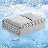 Cozy Bliss Cooling Comforter Queen Size, Reversible Cooling Blanket for Hot Sleepers and Night Sweats, Q-Max 0.4 Breathable Summer Comforter Quilt, Lightweight Soft Silky Smooth, Cool Grey