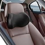 Super Comfy Car Headrest Pillow, Car Pillow for Neck Pain Relief with Adjustable Strap, 100% Memory Foam & Breathable Removable Cover, Ergonomic Design - Softness Travel Car Neck Pillow(Black, 1PC)