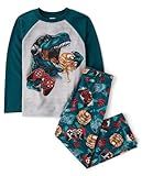 The Children's Place,Boys,Long Sleeve Top and Pants 2 Piece Pajama Set,Dino Gamer 2-Pack,X-Large
