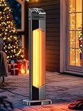 Uthfy 1500W Patio Heater for Outdoor Use, IPX5 Electric Infrared Heater with Remote & Timer,Fast Heating, Indoor Outside Portable Space Heater, Overheat Protection for Garage, Porch, Yard, Shop