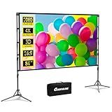 Projector Screen with Stand,84 inch Portable Projection Screen, Indoor Tripod Projector Screen 16:9 4K HD Rear Front Movie Screen with Carry Bag Wrinkle-Free Design for Home Theater Backyard Cinema