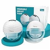 Paruu P10 Hands-Free Breast Pump Wearable, 338mmHg Strong Suction, Low Noise, 4 Modes & 9 Levels, Electric Breast Pump Portable, Smart Display, 19/21/24/28mm Insert/Flange, 2 Pack (White)