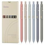 Ddaowanx Gel Pens,6 Pcs 0.5mm Retractable Quick Dry Black Ink Pens