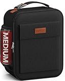 HOTOR Lunch Bag for Men & Women - Large Capacity Insulated Lunch Bag with Mutiple Pockets, Wear-Resistant Cooler Lunch Box for Office, Picnic, Black, 7L, 9.06" x 4.33" x 10.63"