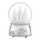 Reed And Barton Snow Globe, North Pole Bound Polar Bears Musical Snow Globe, Made From Resin & Glass, Silver-Plated Polar Bear, Plays Jingle Bell, Winter Decor, Christmas Decorations (Silver, 1 Piece)