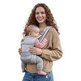 Shiaon Baby Carrier Newborn to Toddler(7-30lbs), Toddler Carrier with Adjustable Shoulder Strap, Baby Holder Carrier with Breathable Mesh Fabric, Grey