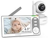HelloBaby 4.3'' Video Baby Monitor with 30 Hours Battery, Remote Pan-Tilt-Zoom Baby Monitor No WiFi, Baby Monitor with Camera and Audio, Night Vision, ECO Mode, Two-way Talk, 8 Lullabies, 1000ft Range