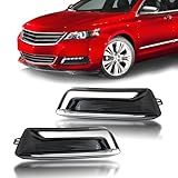 GearUp Fog Light Cover Front Driver & Passenger Side Compatible with Chevy Impala 2014-2020, Fog Lamp Bezel Grille Replaces 22738853, 22738852
