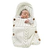 XMWEALTHY Newborn Baby Wrap Swaddle Blanket Knit Wrap Blanket Bag Receiving Blankets Stroller Wrap for Baby Beige 0-6 Month