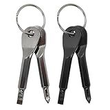 Pocket Screwdriver Set (Pack of 2) - Best Stocking Stuffers - EDC Keychain - Portable Repair Tool for Small Projects, Furniture - Compact & Ergonomic Flat Head & Phillips Key Screwdriver - 2 Colors