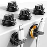 6-Pack Rotatable Cord Holder for Nightstand, LISEN 360°Rotating Magnetic Clips, No-Residue Strong Adhesive Cord Organizer for Desk, Cable Hider for Home, Office, Car, Cubicle Accessories