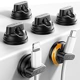 6-Pack 360°Rotating Cord Holder for Nightstand, LISEN Magnetic Clips