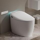 Smart Toilet, One Piece Toilet Elongated, Auto Flushing Bidet Toilet with Heated Seat, SPA Warm Water Sprayer and Dryer, Tankless Toilet with Fahrenheit LED Display, 12 Rough-in