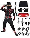 Spooktacular Creations Halloween Ninja Costume, Black Ninja Outfit Set for Kids, Halloween Costumes with Accessories for Boys Dress Up and Role Play Party (Small, 5-7 yrs)