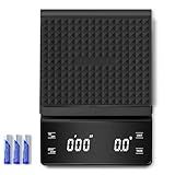 WISHSOM Coffee Scale with Timer, 3kg/0.1g High Precision Espresso Scale, Digital Kitchen Scale for Espresso and Pour-Over Coffee (Batteries Included)