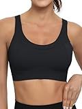 RUNNING GIRL High Impact Sports Bras for Women,Racerback Bra Workout Crop Tops for Women(WX2667 Black,L)