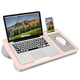 LAPGEAR Home Office Lap Desk with Device Ledge, Mouse Pad, and Phone Holder - Pink - Fits up to 15.6 Inch Laptops - Style No. 91584