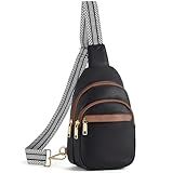 BOSTANTEN Small Sling Bag for Women Leather Crossbody Bags Fanny Pack Chest Bag for Travel, Black