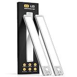 Under Cabinet Lighting, 14.7" Rechargeable Motion Sensor Light Indoor, 2 Pack Magnetic Dimmable Closet Lights, Wireless Under Counter Lights for Kitchen, Stairs,Hallway