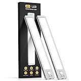 Under Cabinet Lighting, 14.7" Rechargeable Motion Sensor Light Indoor, 2 Pack Magnetic Dimmable Closet Lights, Wireless Under Counter Lights for Kitchen, Stairs,Hallway