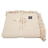 Tharie Handwoven GOTS-Certified Organic Cotton Blanket, Lightweight & Breathable, 142 x 200 cm