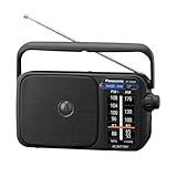 Panasonic Portable AM/FM Radio, Battery Operated Analog Radio, AC Powered, Black (RF-2400-K)