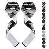 Fitgriff® Lifting Wrist Straps for Weightlifting, Gym, Deadlift, Workout (Made of Premium Cotton & Padded) - Men & Women (Standard, Grey-Camo)