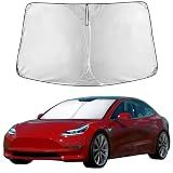 EcoNour Windshield Sun Shade Compatible with Tesla Model 3 & Model Y