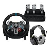 Logitech G29 Driving Force Racing Wheel and Pedals, Force Feedback, Real Leather + ASTRO A10 Gen 2 Wired Headset - For PS5, PS4, PC, Mac - Black