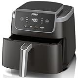 Ninja Air Fryer Pro 4-in-1 with 5 QT Capacity, Air Fry, Roast, Reheat, Dehydrate, Air Crisp Technology with 400F for hot, 120 Volts, Nonstick Basket & Crisper Plate, Grey, AF141