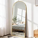 DUMOS 64"x21" Arched Full Length Mirror with Stand, Full Body Floor Mirror