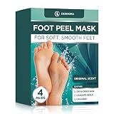 DERMORA Foot Peel Mask, Exfoliating Foot Peeling Mask, 4 Pairs, Original